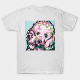 Standard Poodle Dog Bright colorful pop dog art T-Shirt